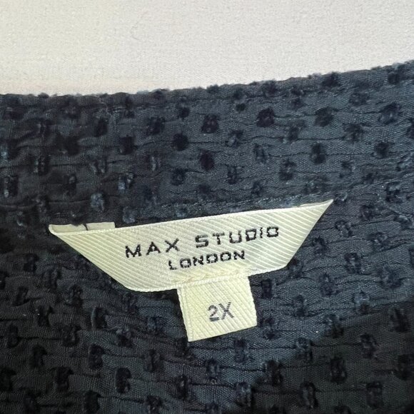 Max Studio Navy Blue Shirt Size 2X - Picture 4 of 7